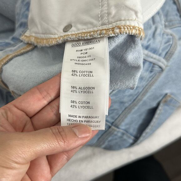 Good American Good 90s Womens Light Blue Denim Jeans Size 12 31 GNIC206T - Picture 11 of 13